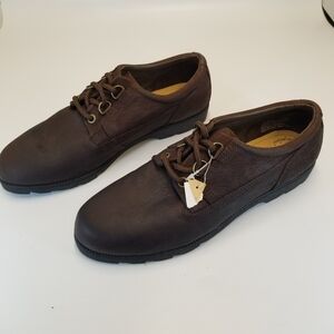 Thom McAn Womans Size 8.5W Brown Leather Oxford Lace Up Comfort Office